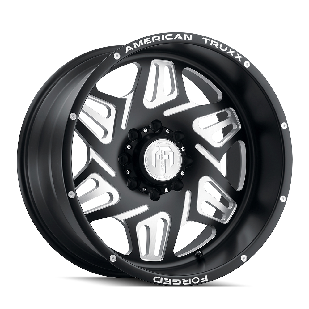 AMERICAN TRUXX FORGED ATF1908-221297M ORION AMERICAN TRUXX FORGED ORION ATF1908 MATTE BLACK/MILLED 22X12 8-180 -44MM 124.2MM ATF1908-22278-44M